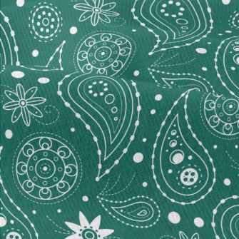 White Flowers With Green Backg Modern Jersey