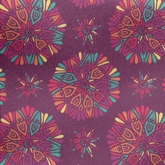 Indian Flowers Jersey Backed Fleece