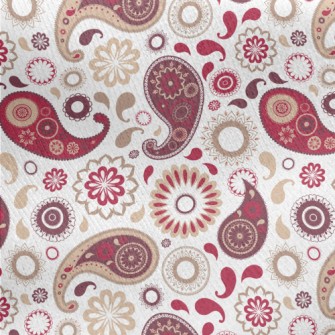 Oriental Traditional Flower Pa Jersey Backed Fleece