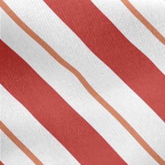 Traditional Red Stripes Jersey Backed Fleece