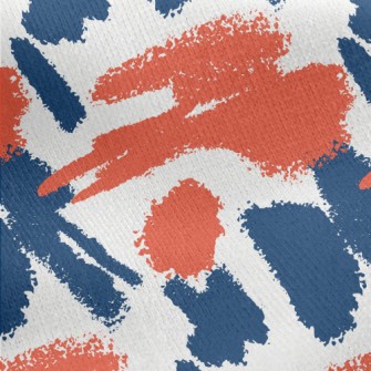 Orange Blue Crayon Drawing Jersey Backed Fleece