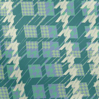 Green Patchwork Houndstooth Pongee