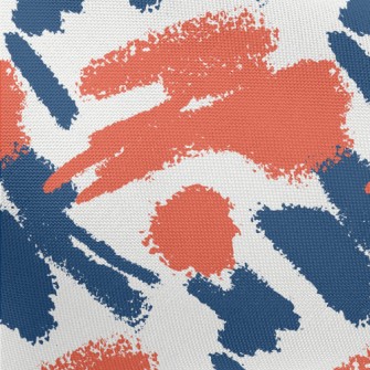 Orange Blue Crayon Drawing Pongee