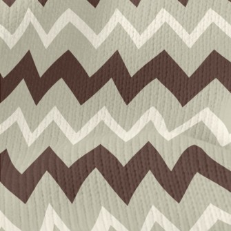 Coffee Zigzag Pattern Stretch Jersey