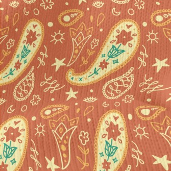 Cute Orange Flowers Stretch Jersey
