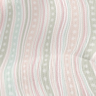 Soft Stripes And Flowers Stretch Jersey
