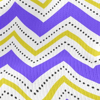Black Dot Wavy Pattern Stretch Jersey