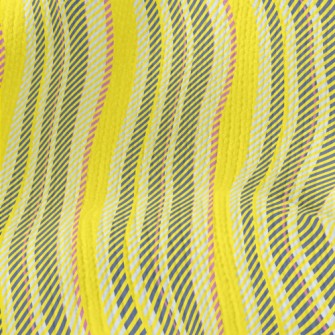 Yellow Striped Fabric Stretch Jersey