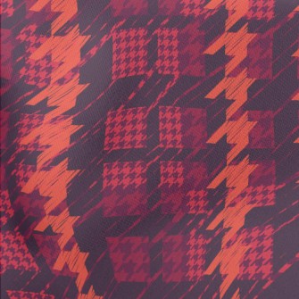Red Date Houndstooth Lightweight Cotton Poplin