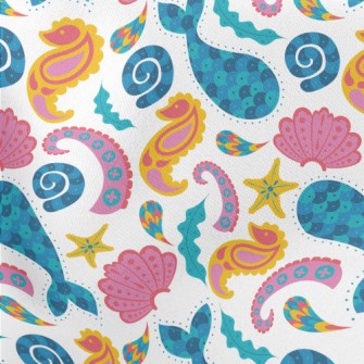 Sequined Sea Fish Lightweight Cotton Poplin