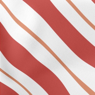 Traditional Red Stripes Lightweight Cotton Poplin