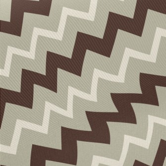 Coffee Zigzag Pattern Midweight Cotton Poplin