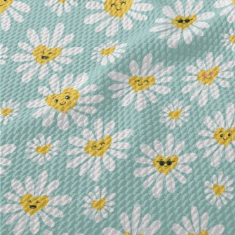 Cute Daisy Doodle Birdseye Piqué