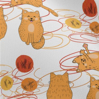 Cat Playing With A Ball Of Yar Chiffon