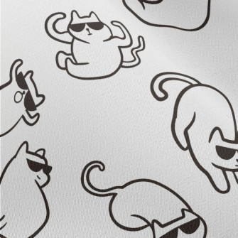 Cute Cat With Sunglasses Chiffon