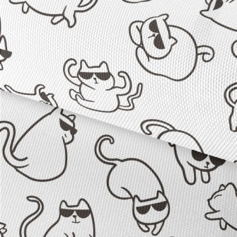 Cute Cat With Sunglasses Waterproof Oxford