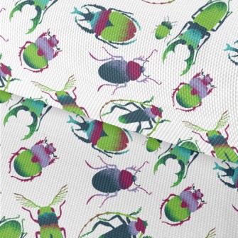 Hand Drawn Green Insects Waterproof Oxford