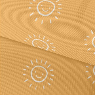 Sun Smiley Face Doodle Waterproof Oxford