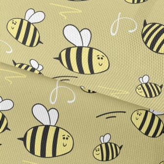 Hand Drawn Bee Doodle Waterproof Oxford