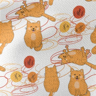 Cat Playing With A Ball Of Yar Waterproof Canvas