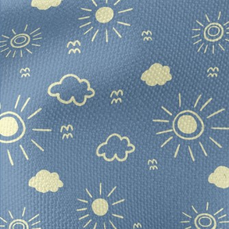 Simple Sun And Clouds Waterproof Canvas