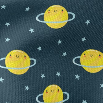 Cartoon Smiley Planet Waterproof Canvas