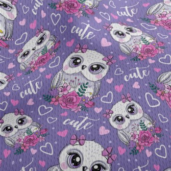 Cute Cartoon Owl Athletic Mesh Flat Back