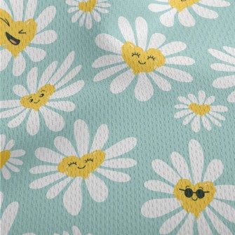 Cute Daisy Doodle Athletic Mesh Flat Back