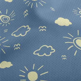 Simple Sun And Clouds Athletic Mesh Flat Back