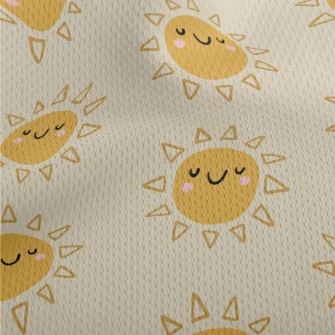 Happy Smiling Sun Athletic Mesh Flat Back