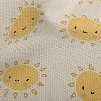 Cute Smiling Sun Athletic Mesh Flat Back