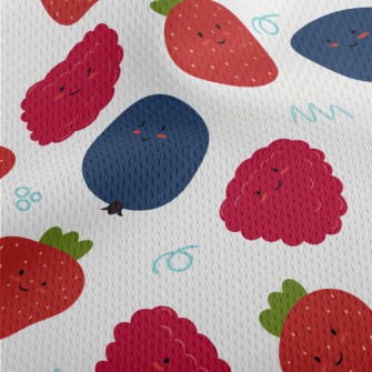 Cute Smiling Berry Athletic Mesh Flat Back