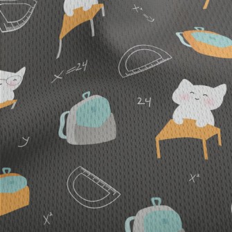 Cute Cat Goes To School Athletic Mesh Flat Back