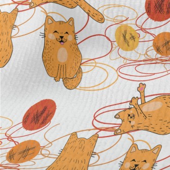 Cat Playing With A Ball Of Yar Terry