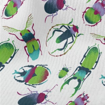 Hand Drawn Green Insects Terry