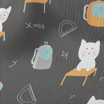 Cute Cat Goes To School Terry