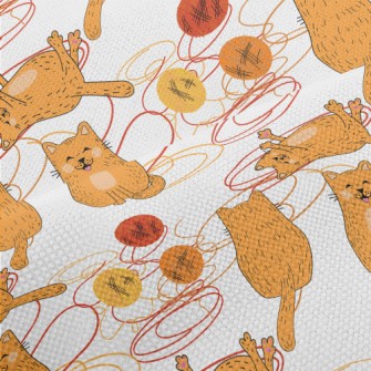 Cat Playing With A Ball Of Yar Performance Linen