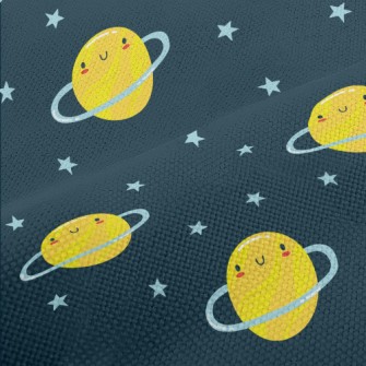 Cartoon Smiley Planet Performance Linen