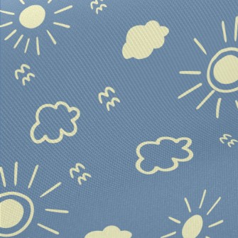Simple Sun And Clouds Twill