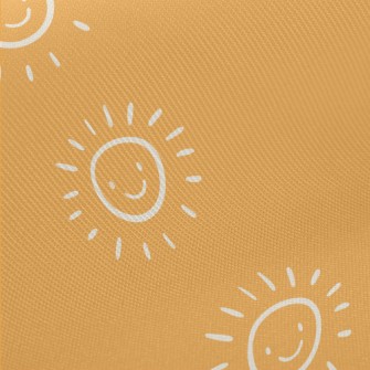 Sun Smiley Face Doodle Twill