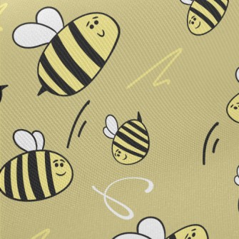 Hand Drawn Bee Doodle Twill