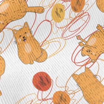 Cat Playing With A Ball Of Yar Standard Corduroy