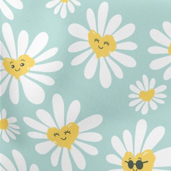 Cute Daisy Doodle Stretch Ponte
