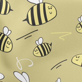 Hand Drawn Bee Doodle Stretch Ponte
