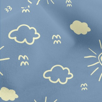 Simple Sun And Clouds Micro Fleece