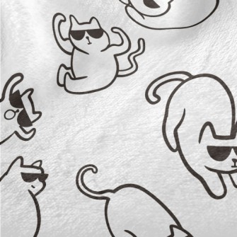 Cute Cat With Sunglasses Minky