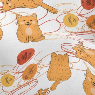 Cat Playing With A Ball Of Yar Lightweight Performance Linen