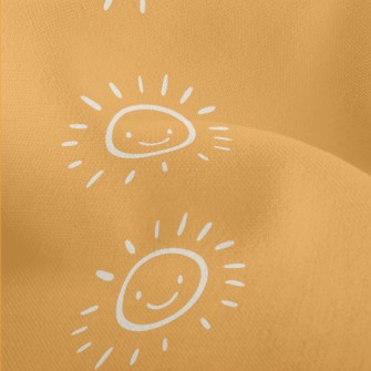 Sun Smiley Face Doodle Lightweight Performance Linen