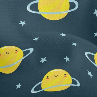 Cartoon Smiley Planet Lightweight Performance Linen