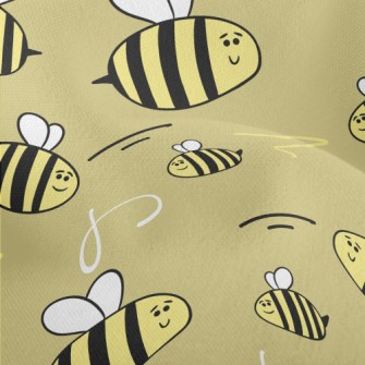Hand Drawn Bee Doodle Lightweight Performance Linen